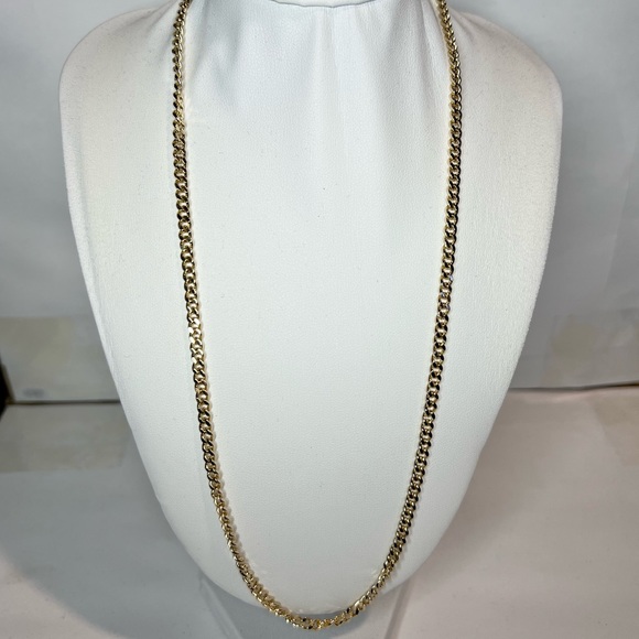 14k goldfilled thin Miami link necklace - Picture 1 of 4